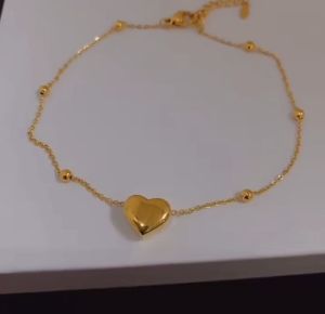 Gelang Kaki Titanium Anti karat Gelang Kkai Wanita Love Bulat Gold Aksesoris Wanita Terbaru 2023