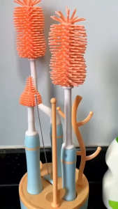 【SG】Bottle Cleaning Brush Baby Bottle Nipple Brush Cup Brush Straw Brush Multipurpose 4 in 1 Bottle Cleaner Tool Family`s Quality Choice