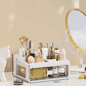 Dustproof Multi-layer Makeup Storage Box Cosmetic Organizer Desktop Storage Bin Wardrobe Arrangement Beauty Tool Holder