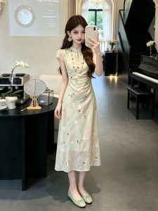 XUECAIQI | Summer Elegant Cheongsam Maxi Dress
