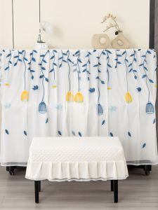 ผ้าคลุมปIANOแบบครอบเต็มสไตล์ยุโรปแบบเรียบง่าย ผ้าฝ้ายลินิน ผ้าคลุมเก้าอี้ปIANOแบบครอบเต็ม ผ้าคลุมปIANOแบบครอบครึ่งตัว