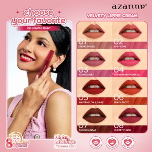 Azarine Lippie Cream Velvety 3.2 ml: Lipstik Ringan & Lembut