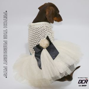 Breathable Mesh Dog Dress Summer Lightweight Princess Style Costume for Small Dogs Pomeranian Bichon Toy Poodle Puppy