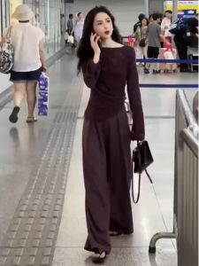 Elegant Small Fragrance Style Long Sleeve Floral Embroidery Two Piece Set Autumn Commute High Waist A-Line Skirt Dress