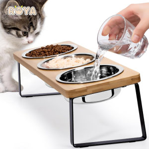 ROYA Stainless Steel & Wooden Stand Pet Bowls: Versatile & Durable Solutions