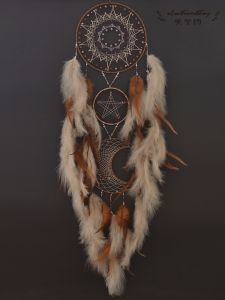 Handmade DIY Dream Catcher Kit Original Design Star Moon Sun Merlot Color Scheme Finished Product Home Decor Creative Decoration