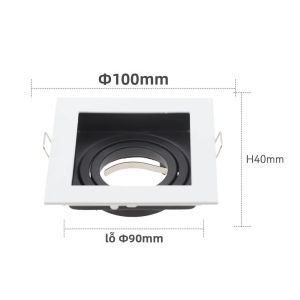 JOYINLED Đèn LED Âm Trần Hình Vuông Đôi Hình Tròn GU10 MR16 Giá Đỡ Bóng Đèn Khung Âm Trần Có Thể Điều Chỉnh Giá Đỡ Đèn Điểm Cho Trang Trí Phòng Ngủ