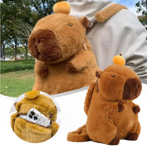 Kawaii Fashion Plushie Doll Fur Bag Capybara Plush Backpack Childrens Bag Shoulder Bag Mini Knapsack Bags Gifts