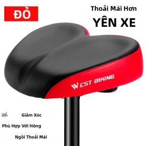 West Biking | WEST BIKING Yên Xe Đạp Cỡ Lớn Thoải Mái Đệm Ngồi Rộng Hấp Thụ Sốc Kép Da PU Chống Thấm Nước Cho Xe Đạp Xe Đạp Điện Xe Đạp Tập Thể Dục