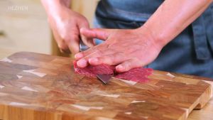 HEZHEN Master Series Chef Knife 8.5" Sandvik Steel Olive Wood – Versatile for All Kitchen Prep