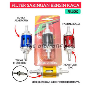 Sedang Diperiksa Filter Saringan Bensin Kaca Full CNC Motif Ukir 1/4 mm Untuk Semua Jenis Motor