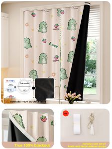 Gaorui | Full Blackout No Drilling Install Curtain with Hook-and-Loop Fasteners