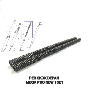 Per Skok Depan Megapro New (Harga Per Set Isi 2) - Peer Pir Ver Vir Dalam As Linggis Sok Sekok Shockbreaker Depan Honda Mega Pro New Primus Panjang 48 cm