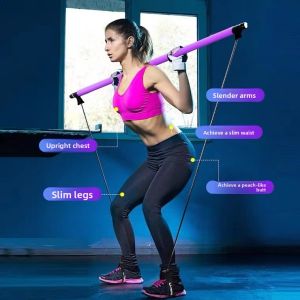 RA Pilates Bar with Resistance Bands Multifunctional Outdoor Sports Yoga Exercise for Leg Training AR