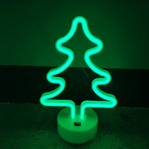 Led Neon Light Christmas Tree Light Usb Or Battery Powered Creative Tree Symbol Night Light For Bedroom，Bar Party