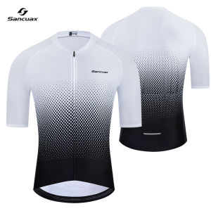 SANCUAX Summer Cycling Jersey Short Sleeves Breathable Quick Dry Bicycle Jersey Outdoor Road Bike Jersey Maillot Ciclismo Hombre