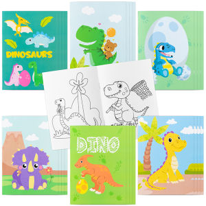 24 Pack Diy Coloring Book Filling Dinosaur Pattern Color Booklet For Back To School Teacher Appreciate Gift Party Drawing Game