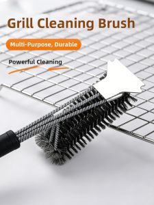TAFUMAN | Steel Grill Cleaning Brush Stainless Long Handle