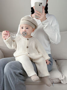 Knitted Thermal Baby Romper for Boys Autumn Spring Christmas New Year Wear