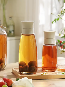 Nordic Style 1000ml Clear Glass Pitcher Large Capacity Cold Water Kettle for Kitchen Daily Use