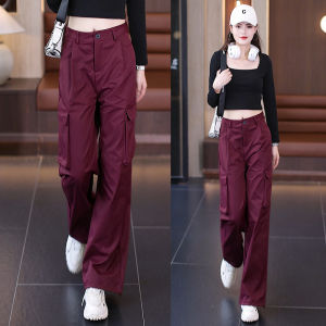 American Style Womens Workwear Pants High Waist Slim Straight Leg Trousers Narrow Version Casual Loose Fit Long Pants