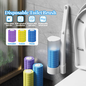 Disposable Dissolve Toilet Brush Cleaner Wall-Mounted Cleaning Tool for Bathroom Replacement Brush Head WC Accessories一次性马桶刷