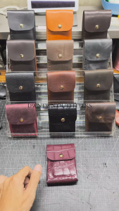 Sleek Leather foldable Wallet - Fits Up to 7 Cards Bills & Coins with Secure Button Closure