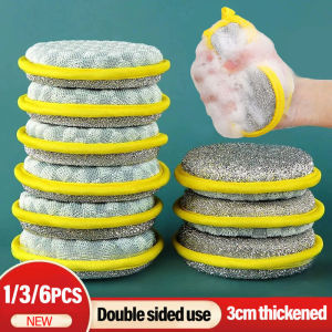 YESPERY New 1/3/6pcs Double Side Dishwashing Sponge Dish Washing Brush Pan Pot Dish Wash Sponges Household Cleaning Reusable Kitchen Tools