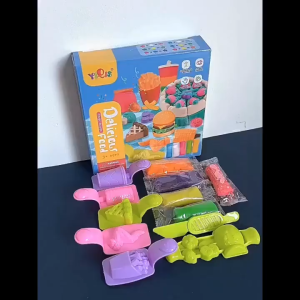 Kids Cartoon Dinosaur Fruit Color Clay Play Dough Mold Set Plasticine Tool Educational Toys