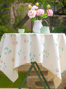 Tấm Trải Bàn Tròn Sang Trọng Kiểu Châu Âu Chống Thấm Nước Chống Dầu Không Cần Giặt Tấm Trải Bàn Trà Hình Chữ Nhật Cho Phòng Khách