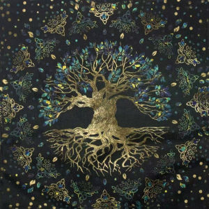 VIKAMA Zodiac Constellation Tree of Life Tarot Altar Cloth Divination Spread Mat Witchcraft Astrology Wiccan Home Decor