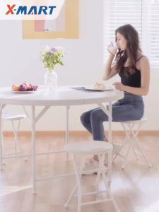 YHOME Portable plastic Lightweight Folding Stool Camping Dining Table and Chair Set Folding Table and Desk Kursi/Meja Lipat Portable XMT 6033