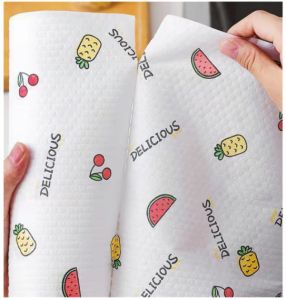 50pcs/roll Disposable Clean Lazy Rag Paper Kitchen Oil Absorbent Paper Towels Washable Dish Cloth Dish Towel