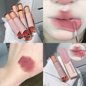Cold Tone Grey Powder Mist Effect Velvet Lip Mud Resistant to Sticking Cup Olive Skin Nude Color Low Saturation Lip Glaze Lipstick