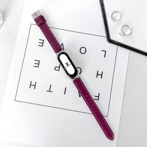 Uhada Fashion Pink Leather Bracelet for Xiaomi Band 8 NFC Replacement Strap Womens Style New Autumn Winter Model 10