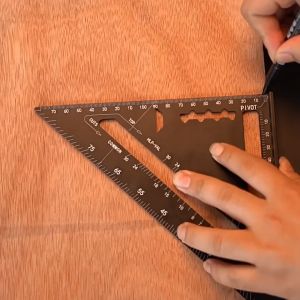 12" Aluminum Alloy Triangle Ruler Woodworking Angle Protractor Measuring Square Tool