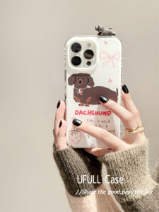 Cute Cartoon Star Sausage Dog Phone Case Soft Silicone  17 pro Max 16 pro 15 14 pro Girl 13 pro Protective Cover