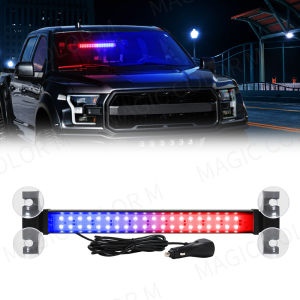 40 LED Strobe Light Emergency Flash Warning Lamp Auto Windshield Bar Traffic Advisor Flashlight Red Blue Car Accessories 12V-24V