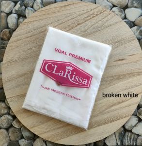 JILBAB SEGIEMPAT WARNA PUTIH TULANG BROKEN WHITE BW BY CLARISSA HIJAB