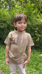 Smilee Lutfi Coklat - Koko Anak Laki-laki [Size 1-5 Tahun] Baju Kaos Muslim