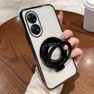 OPPO Reno8T 5G Version Silicone Phone Case Full Cover Protection Anti-Fall Womens Model with Stand Transparent Design
