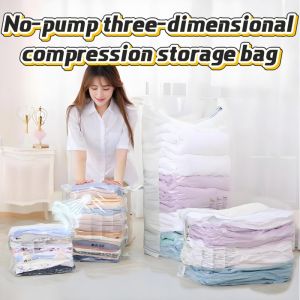 No Need Pump Vacuum Bags Large Plastic Storage Bags for Storing Clothes Blankets Compression Empty Bag Travel Accessories