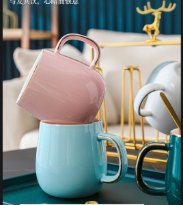 High Aesthetic Value Ceramic Milk Cup Couple Cups Dormitory Tea Cup Home Use Cup Mark Cup School Opening Season Special Cup