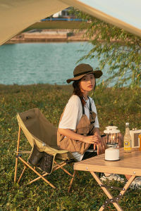 MOBI GARDEN Camping Folding Chair Moon Chair Comfortable Portable Outdoor Picnic Fishing Chair Large Seat