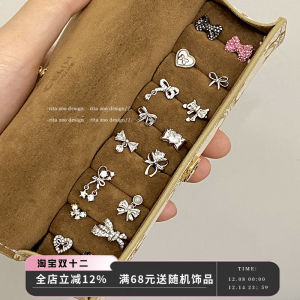 Rita Zoo Girls Turban Butterfly Knot 316 Titanium Steel Spiral Ear Bone Pin Ear Cuesd Pin Geometric Shape Fashion Earrings