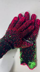 A pair of soccer goalkeeper gloves