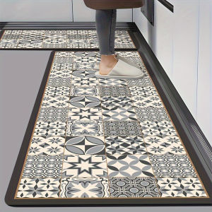 VIKAMA Kitchen Rug Waterproof Oil-Resistant Absorbent Dust-Proof Bathroom Entrance Hall Entry Door Carpet Home Decoration
