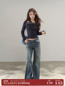 Retro Wide Leg Denim Jeans Womens Fashion Loose American Style Long Pants High Waist Zipper Closure Water Washed Commute Style