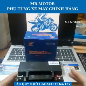 Ac quy 12v Ắc quy khô xe Jupiter Exciter135 Super Dream Wave Anpha đời đầu Gravita Chính hãng Habaco YT6A-12v mới 100% 5a cao