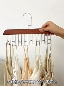 MLADEN Hanger 8 Hook Solid Wood Hanger Simple Hanger 360 ° Rotating Angle Hanger Anti Slip Clothes Rack